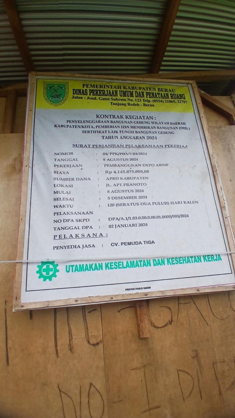 Pembangunan Gedung Depo Arsip Tahap 1 Seluas 616 Meter Persegi Dengan