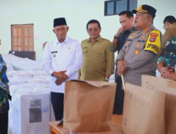 Bupati Didampingi Wakil Bupati Bulungan Dan Forkopimda Monitoring Gudang Logistik KPU di Dome Sport Center