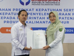 Berhasil Berada di Zona Hijau, Pemerintah Kabupaten Berau Berhasil Raih Penghargaan Ombudsman Republik Indonesia