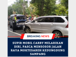 Supir Mobil Carry Melarikan Diri, Pasca Mensosor Jalan Raya Moktesareh Kedungdung Sampang