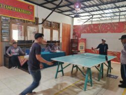 Semarak HBP Ke-60, Lapas Arjasa Kantor Wilayah Kementerian Hukum dan HAM Jawa Timur Gelar Pertandingan Tenis Meja Antar Petugas Dan WBP Lapas Arjasa