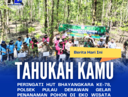 Peringati HUT Bhayangkara Ke-78, Polsek Pulau Derawan Gelar Penanaman Pohon di Eko Wisata Mangrove Teluk Semanting