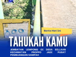 Jembatan Lempong di Desa Billaan Kecamatan proppo Jadi Pusat Pembuangan Sampah