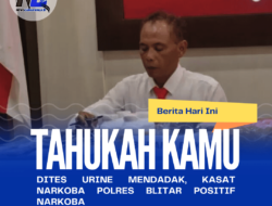 Dites Urine Mendadak, Kasat Narkoba Polres Blitar Positif Narkoba