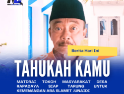 MATDRAI Tokoh masyarakat Desa Rapadaya Siap Tarung untuk kemenangan Aba Slamet Junaidi