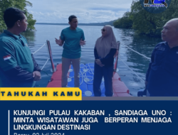 Kunjungi Pulau Kakaban , Sandiaga Uno : Minta Wisatawan Juga  Berperan Menjaga Lingkungan Destinasi