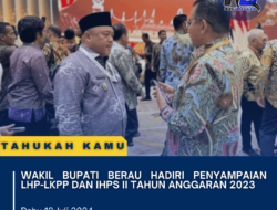 Wakil Bupati Berau Hadiri Penyampaian LHP-LKPP dan IHPS II Tahun Anggaran 2023