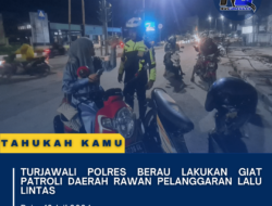 Turjawali Polres Berau Lakukan Giat Patroli Daerah Rawan Pelanggaran Lalu Lintas