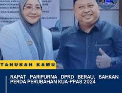 Rapat Paripurna DPRD Berau, Sahkan Perda Perubahan KUA-PPAS 2024