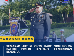 Semarak HUT RI ke-79, Karo SDM Polda Kaltim Pimpin Upacara Penurunan Bendera