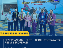 Penerbangan Rute Berau-Yogyakarta Resmi Beroperasi