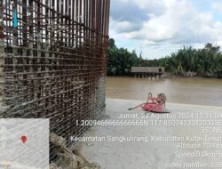 JEMBATAN SUNGAI KARANGAN PENGHUBUNG KUTAI TIMUR –  BERAU,  TERHENTI PENGERJAANNYA BEBERAPA BULAN TERAKHIR       