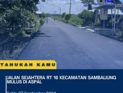 Jalan Sejahtera RT 16 Kecamatan Sambaliung Mulus Di Aspal