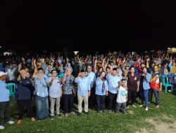 Ratusan Warga Kampung Merapun Hadiri Kampanye Paslon Nomor 1 Madri Pani – Agus Wahyudi, Paparkan Program Lima Tahun Kedepan