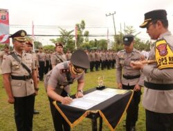Kapolres Berau Pimpin Sertijab Wakapolres dan Kasatreskrim Polres Berau