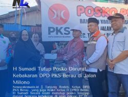 H Sumadi Tutup Posko Darurat Kebakaran DPD PKS Berau di Jalan Milono