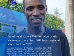 Pelari Asal Kenya William Nyarondia Morwabe Juara Satu 10K Internasional Maratua Run 2025