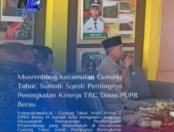 Musrenbang Kecamatan Gunung Tabur, Sumadi Soroti Pentingnya Peningkatan Kinerja TRC Dinas PUPR Berau