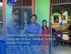 Polsek Gunung Tabur Gelar Bakti Religi dan Berbagi Makanan Sehat di Gereja Pila Defila
