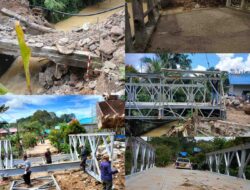 Respons Cepat Tangani Jembatan Amblas di Kampung Maluang, Dinas PUPR Berau Lakukan Pemasangan Jembatan Bailey