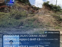 Pengguna Jalan Geram akibat Aktivitas Galian C Di RT 13 Sambaliung,  Ketua RT  :  Meraka hanya Izin Duduki Alat Bukan Bekerja