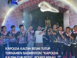 Kapolda Kaltim Resmi Tutup Turnamen Badminton “Kapolda Kaltim Cup 2025”, Polres Berau Berhasil Raih Trofi Juara