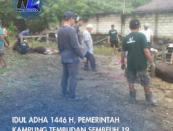 Idul Adha 1446 H, Pemerintah Kampung Tembudan Sembelih 19 Ekor Sapi dan 6 Ekor Kambing