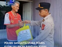 Polsek Sangatta Utara Polres Kutim Salurkan Bantuan Sosial Jelang Hari Bhayangkara ke-79