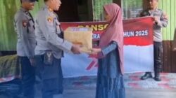 Sambut HUT Bhayangkara Ke 79, Polsek Tabalar Salurkan Bansos
