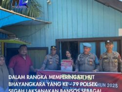 Dalam Rangka Memperingati HUT Bhayangkara yang ke – 79 Polsek Segah Laksanakan Bansos Sebagai wujud Kepedulian Terhadap Sesama