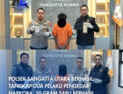 Polsek Sangatta Utara Berhasil Tangkap Dua Pelaku Pengedar Narkoba, 50 Gram Sabu Berhasil Diamankan Dalam Sepekan