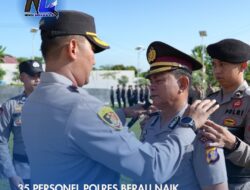 35 Personel Polres Berau Naik Pangkat
