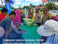 Stabilkan Harga Pangan, Polsek Tabalar Bersama Bulog Gelar Operasi Pasar Beras