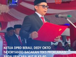 Ketua DPRD Berau, Dedy Okto Nooryanto Bacakan Teks Proklamasi pada Upacara HUT RI ke-80