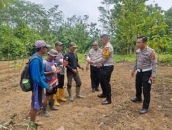 SAT LANTAS POLRES KUNINGAN MEMBERIKAN BANTUAN BERUPA CAIRAN PEMBASMI RUMPUT KEPADA KELOMPOK TANI DESA CIBULAN KECAMATAN CIDAHU DALAM RANGKA PENANAMAN JAGUNG SEBAGAI IMPLEMENTASI KETAHANAN PANGAN NASIONAL