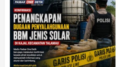 Dugaan Penyalahgunaan Solar Subsidi di Nagari Kajai Pasaman Barat Dibuktikan, Kapolres: Kasus Sudah Ditangani dan Dalam Proses Hukum