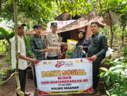 Sambut HUT Bhayangkara ke-80, Polsek Pasaman Polres Pasaman Barat Salurkan Bantuan Sembako ke 5 Keluarga Kurang Mampu di Nagari Lingkuang Aua