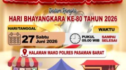 Sambut HUT Bhayangkara ke-80, Polres Pasaman Barat Gelar Bazar Sembako Murah di Halaman Mako untuk Ringankan Beban Ekonomi Masyarakat Pasaman Barat