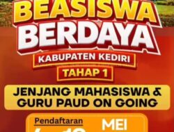Pemkab Kediri Buka Pendaftaran Beasiswa Berdaya Tahap 2 TA 2026/2027, Alokasikan Rp30 Miliar untuk Siswa SD hingga Mahasiswa dari Keluarga Kurang Mampu