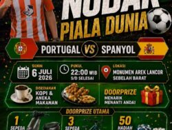 Semarak Nobar Piala Dunia di Arek Lancor, Kodim 0826 Pamekasan dan Gapura Ajak Warga Dukung Portugal vs Spanyol
