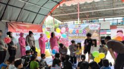 Polres Kutai Barat Bersama Polsek Melak dan Bhayangkari Gelar Trauma Healing untuk 60 Korban Longsor di Muara Bunyut