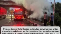 Kebakaran Kolong Jembatan Kanggraksan Cirebon Berhasil dipadamkan Dalam 1 Jam, Polsek Selting Bersinergi Dengan Damkar