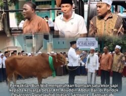 Bentuk Takzim dan Duka, Bun Wid Serahkan Sapi Untuk Keluarga Almarhum KH. Aluddin Abdul Bari
