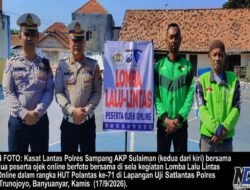 Gandeng Driver Ojol Online, Pelopor Keselamatan Satlantas Polres Sampang Gelar Safety Riding di Hari Lalu Lintas Bhayangkara Ke -71
