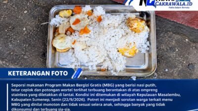 Menu MBG di Masalembu Sumenep Dikeluhkan: Siswa Hanya Minum Susu, Nasi dan Lauk Dibuang