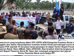 Tuntut Perda Perlindungan Buruh dan Soroti Dugaan PHK Sepihak 14 Karyawan Tanpa Pesangon, DPC KSPSI AGN Pasaman Barat Gelar Aksi Damai di Depan Kantor Bupati