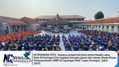 Bangun Kedekatan dan Jaga Kondusifitas, Kalapas Kelas IIA Kuningan Gelar Sarapan Akrab Bersama Ratusan Warga Binaan Sambil Tekankan Disiplin dan Komitmen Zero Halinar
