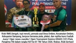 Dari Pos Ronda Desa Omben, Riski RMS Juara 1 Open Tournament Domino Piala Panglima TNI 2026