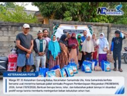 Sembako PROBEBAYA 2026 Diserahkan, Warga RT 35 Gunung Kelua Sambut Positif