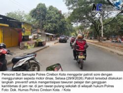 Cegah Tawuran Pelajar, Sat Samapta Polres Cirebon Kota Gencarkan Patroli Sore Di Titik Rawan